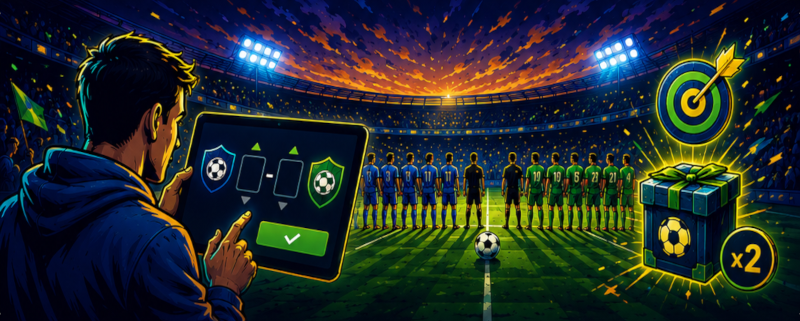 Ilustración de un marcador de fútbol con resultados exactos